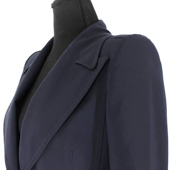 Fendi Wool Single Breasted Logo Sleeve Navy Blue Formal Blazer Suit Jacket 38 XS - Picture 2 of 8